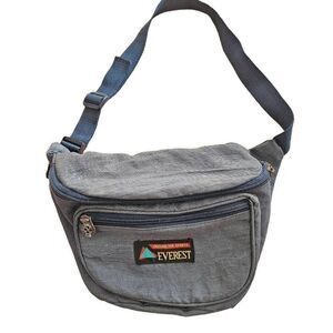 Vintage 90s Everest bluegray nylon 3 pocket fanny pack